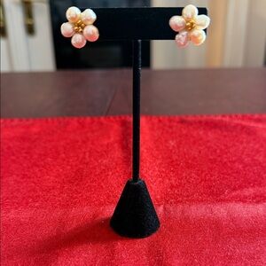 Beautiful Natural White 8-9Mm Freshwater Pearl Earrings 14K Gold Filled NWOT